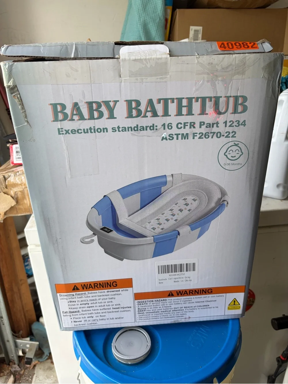 Collapsible Baby👶🏻Bathtub🛁w Cushion Thermometer🌡️& Drain Hole